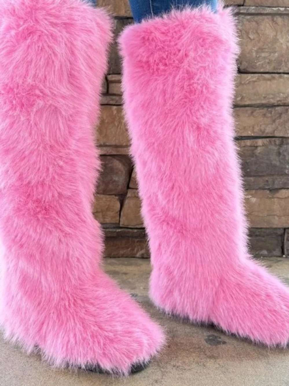 Pink Faux-Fur Boot Covers - Plush Costume Accessory